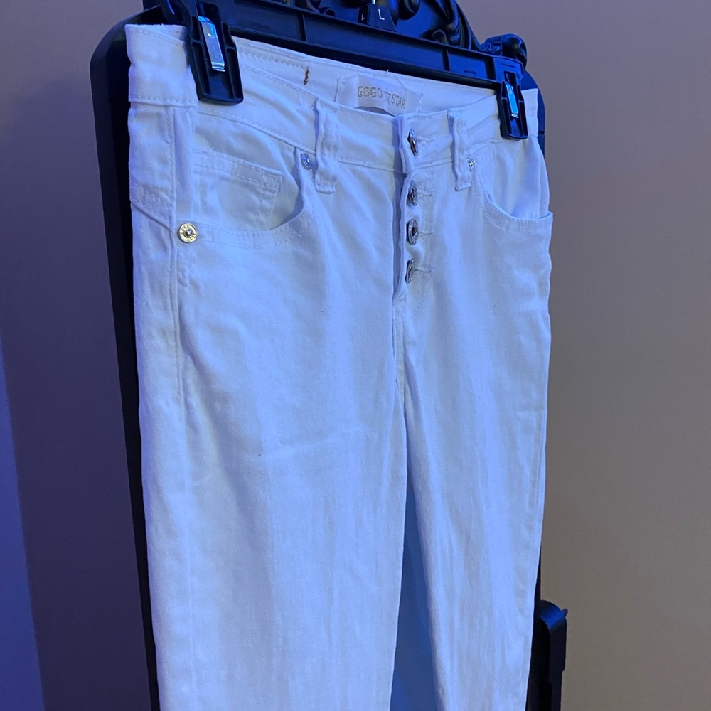 High rise white jeans